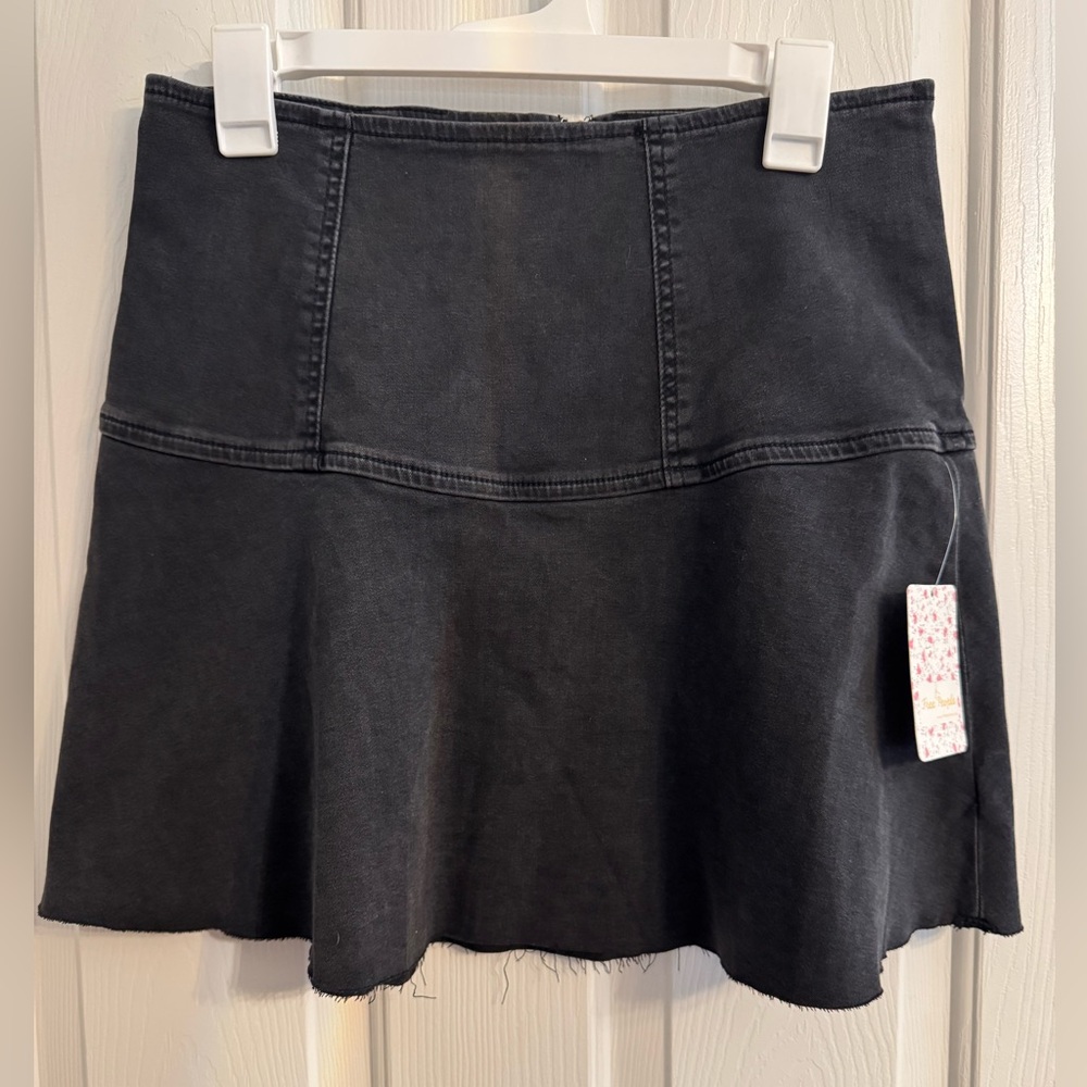 Free People Highlands Denim A-Line Mini Skirt NWT Size 10 - Picture 5 of 8